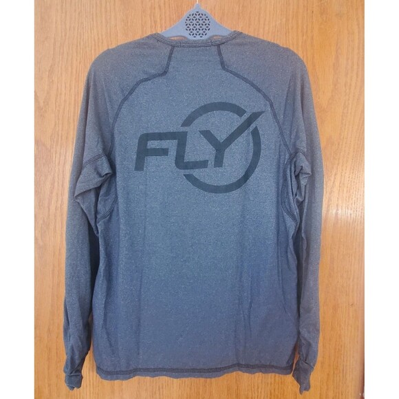 Flywheel Long Sleeves Shirt Gray FLY print on the back Men's Size M Medium - Picture 11 of 16